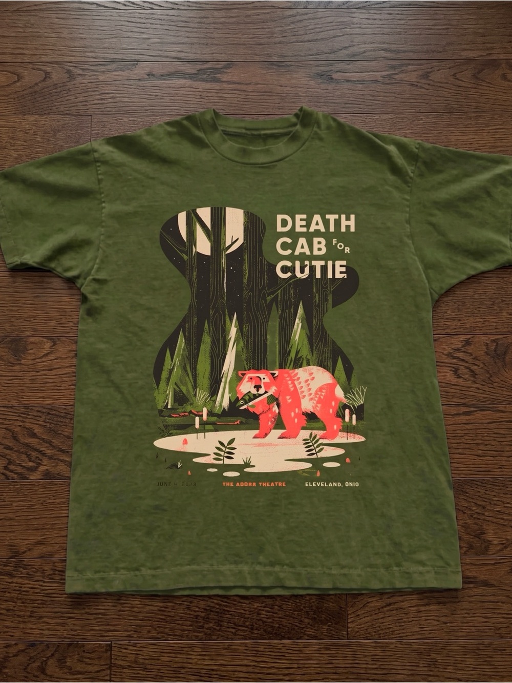 Death Cab For Cutie Unisex Graphic Band Tee Indie Nature Green